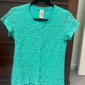 Women's Turquoise Lace Top